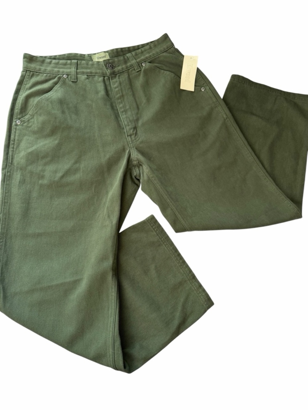 Relaxed Fit Men’s Jeans in Olive Green